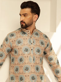 SOJANYA Floral Printed Cotton Straight Short Kurta