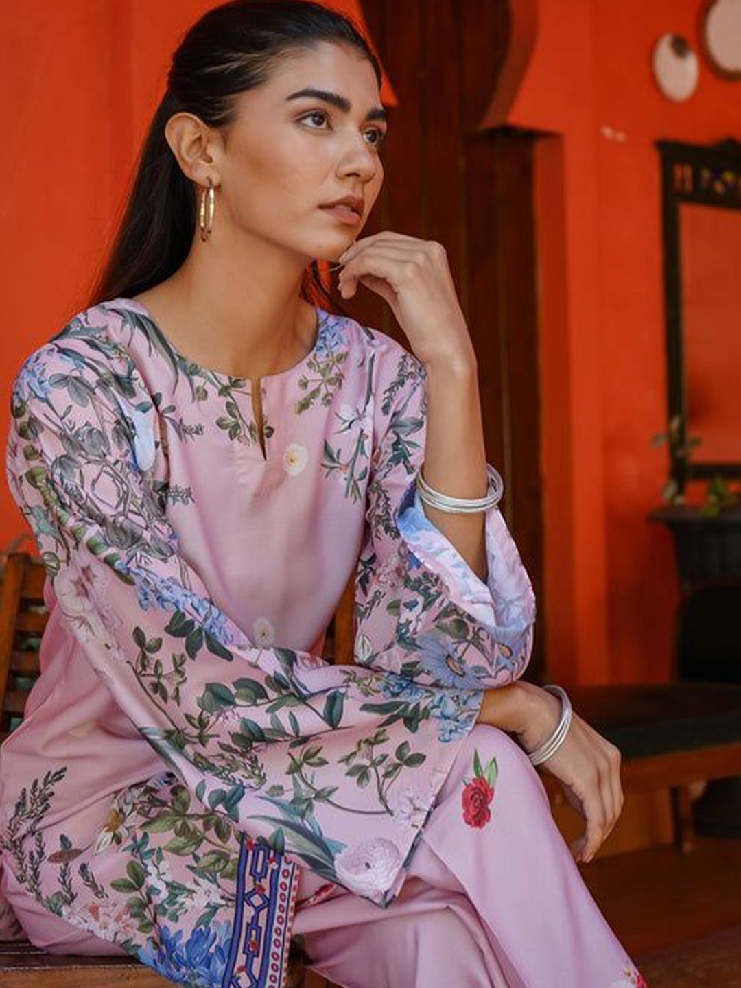 HOUSE OF KARI Floral Printed Tunic & Trouser