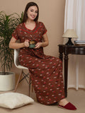 Sweet Dreams Women's Pure Cotton Printed Maxi Nightdress