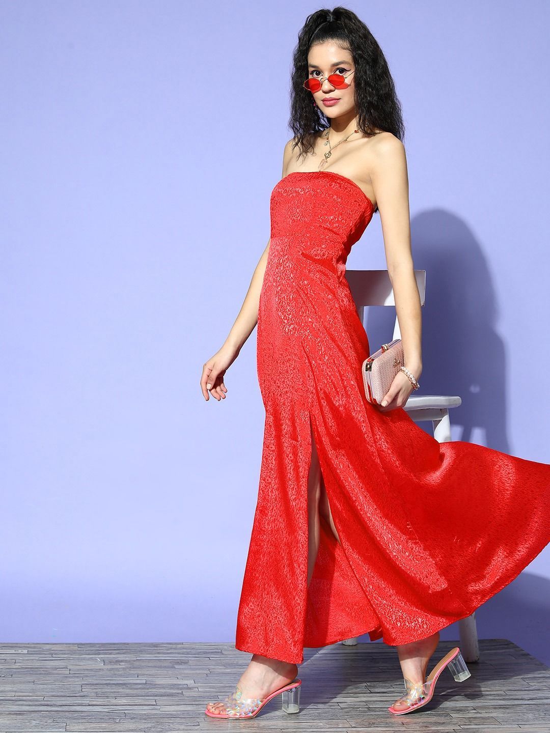 Berrylush Jacquard Maxi Dress