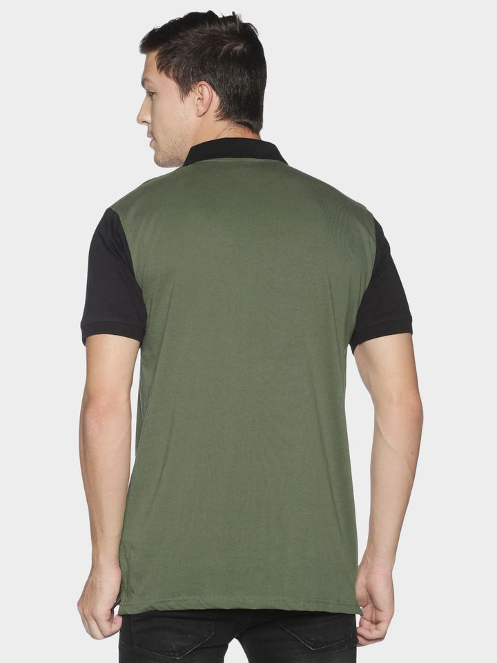 ADRO Men Colourblocked Polo Collar T-shirt