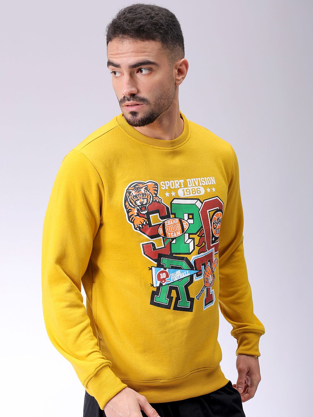 The Indian Garage Co Men Printed Round Neck Pullover Sweatshirt