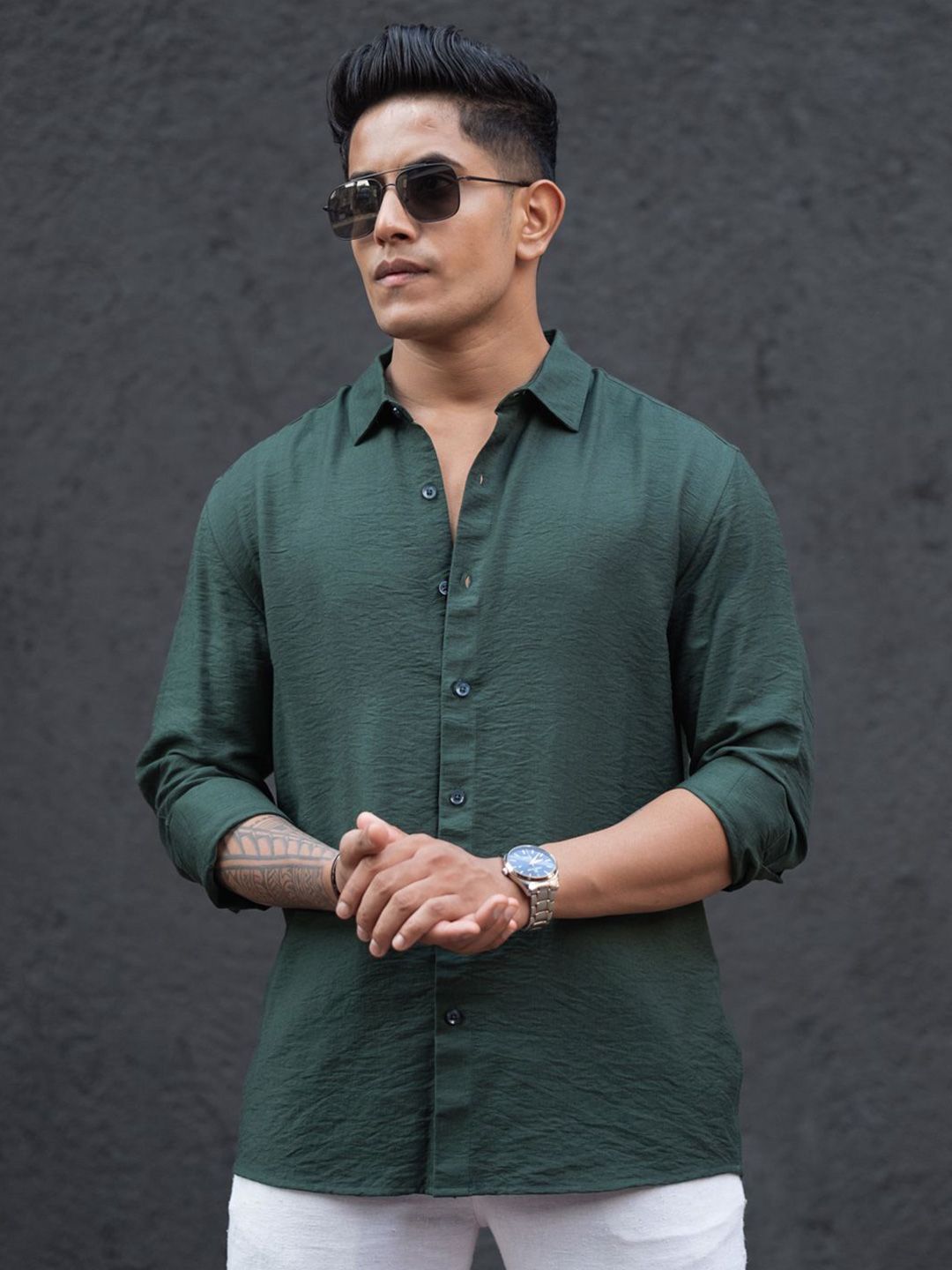 Powerlook Men Faded Opaque Casual Shirt