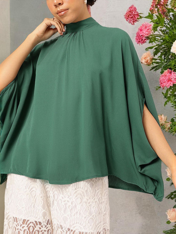 DressBerry Delicately Flirty High-Neck Kimono Sleeves Top
