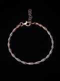 PANASH 925 Sterling Silver Rose Gold & Rhodium-Plated Twisted Chain Bracelet