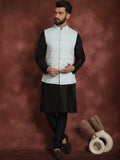 Anouk Ethnic Motifs Straight Kurta with Churidar & Nehru Jacket