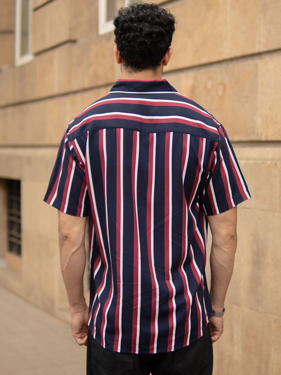 Powerlook Vertical Striped Short Sleeves Shirt