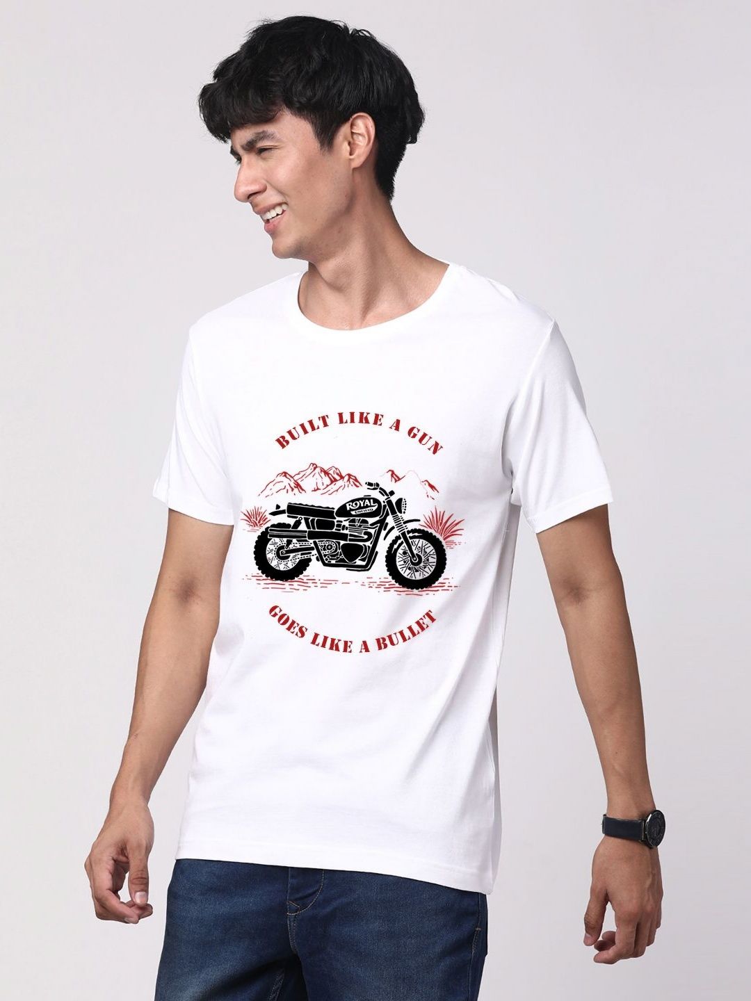 ADRO Men Graphic Printed Round Neck Cotton T-shirt