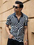 Powerlook Men Striped Polo Collar Pure Cotton T-shirt