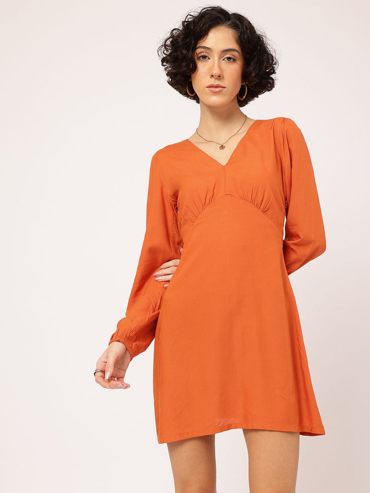 DressBerry Sweet Empire Tie-Up Back Mini Dress