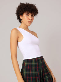 DressBerry Asymmetrical Allure One-Shoulder Fitted Top