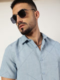 Thomas Scott Men Premium Spread Collar Checked Slim Fit Casual Shirt