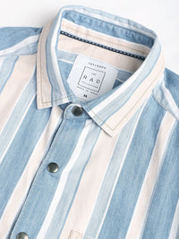 VASTRADO Men Classic Fit Spread Collar Multi Striped Cotton Casual Shirt