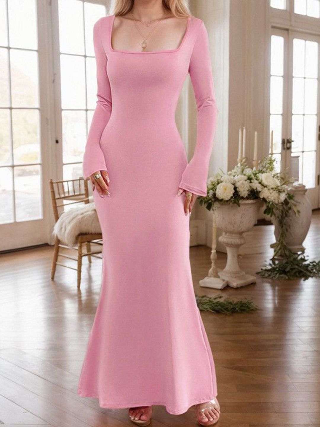 DressBerry Women Round Neck Maxi Dress