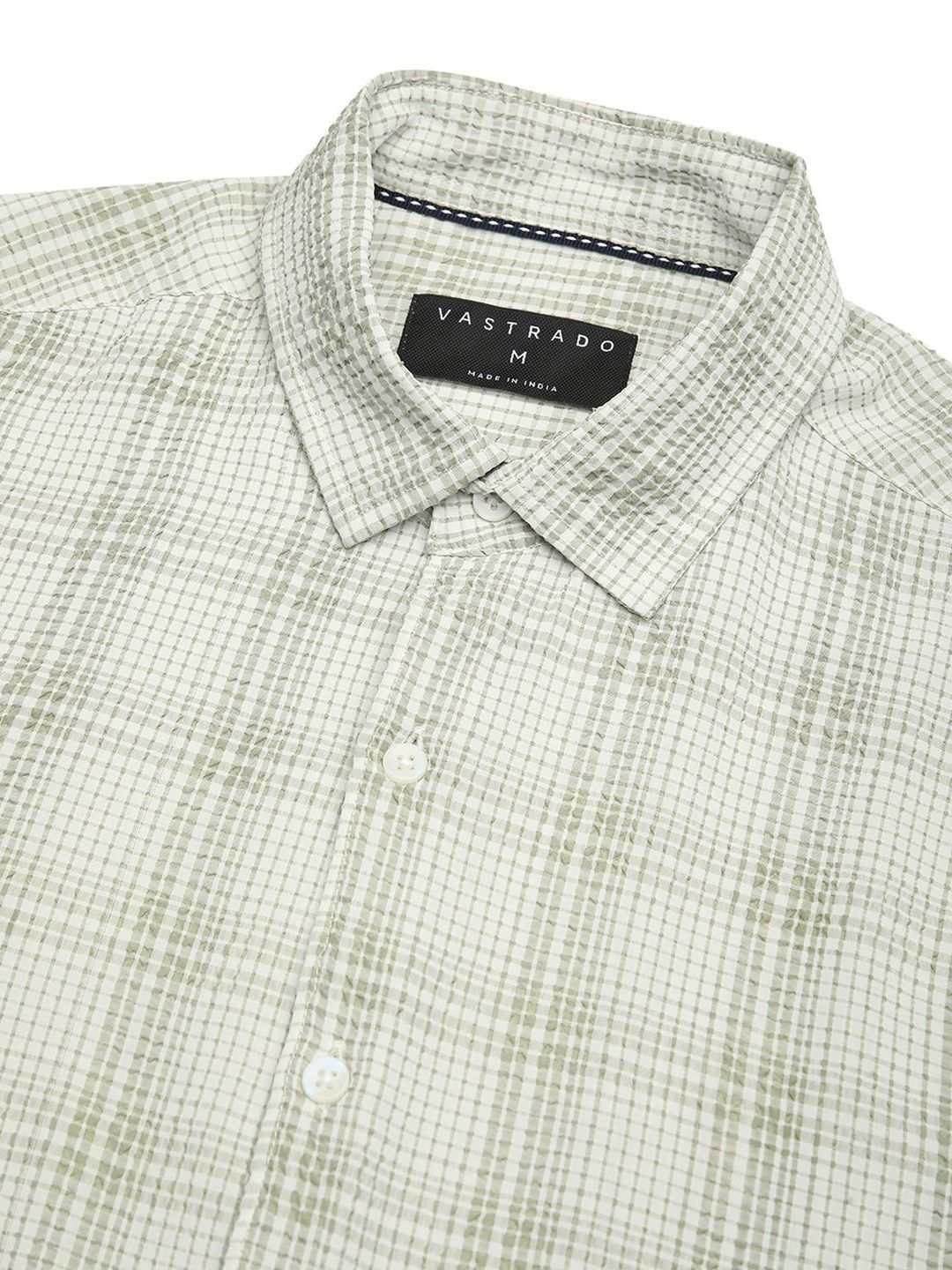 VASTRADO Men Classic Slim Fit Opaque Checked Casual Shirt