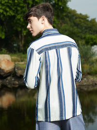 Campus Sutra Men Vertical Stripes Casual Shirt