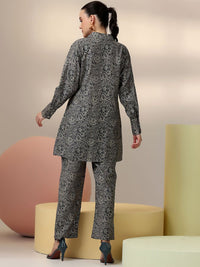 Libas Floral Printed Long Sleeves Shirt With Trousers