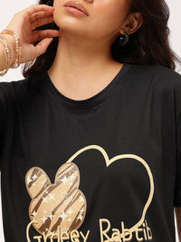 DressBerry Luxe Lounge Kooky Cartoon Printed Tee