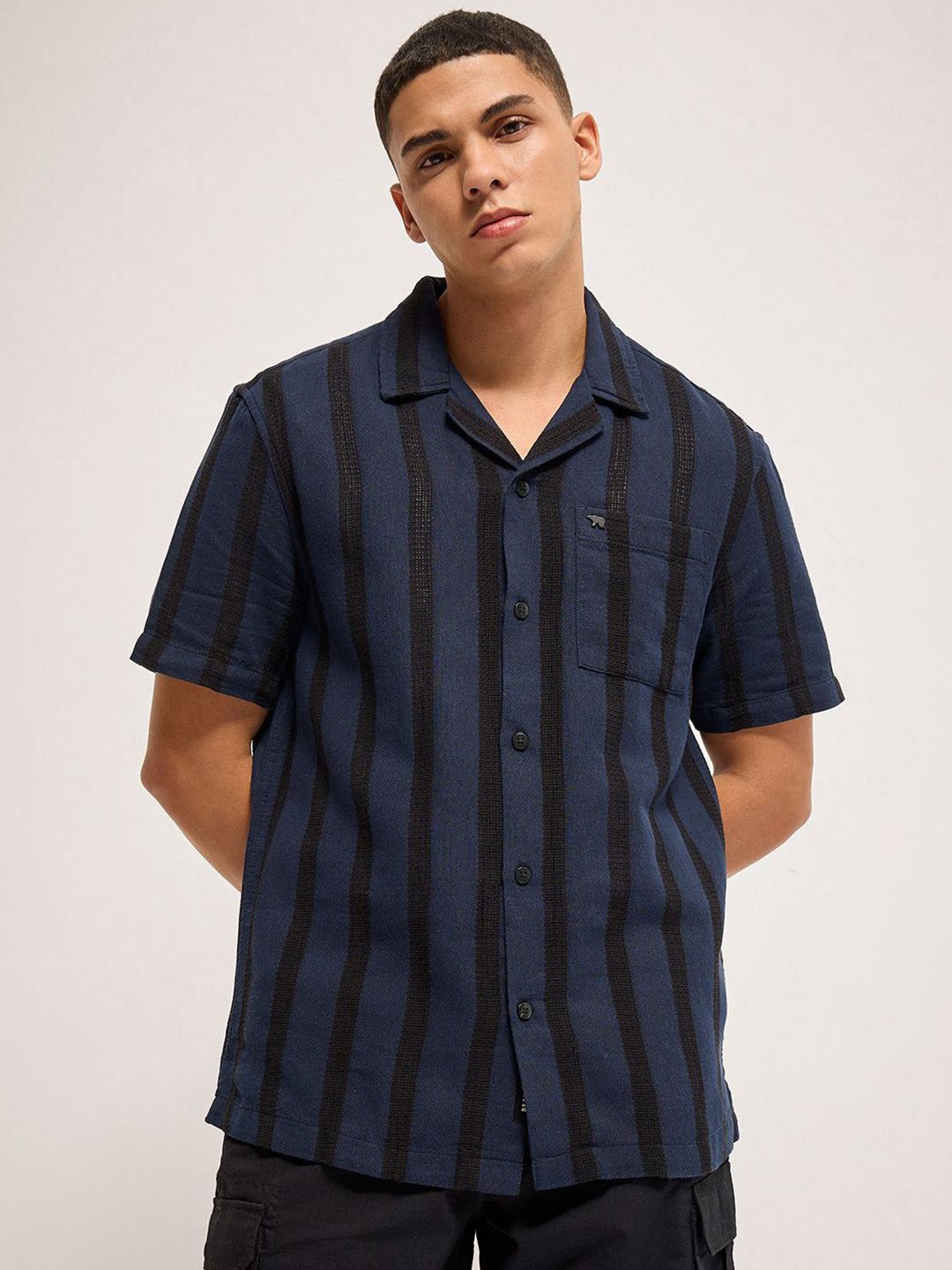 THE BEAR HOUSE Men Multi Stripes Opaque Casual Shirt