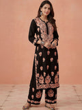 Rumah Chikankari Kurta Chikankari Biasa Wanita dengan Seluar