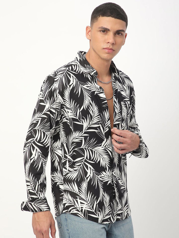 VASTRADO Men Classic Slim Fit Floral Printed Casual Shirt