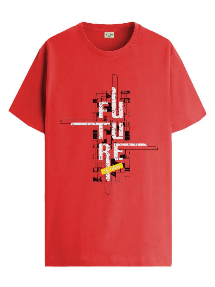 ADRO Men Graphic Printed Round Neck Cotton T-shirt