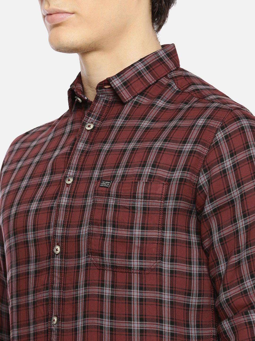 The Indian Garage Co Slim Fit Checked Casual Shirt
