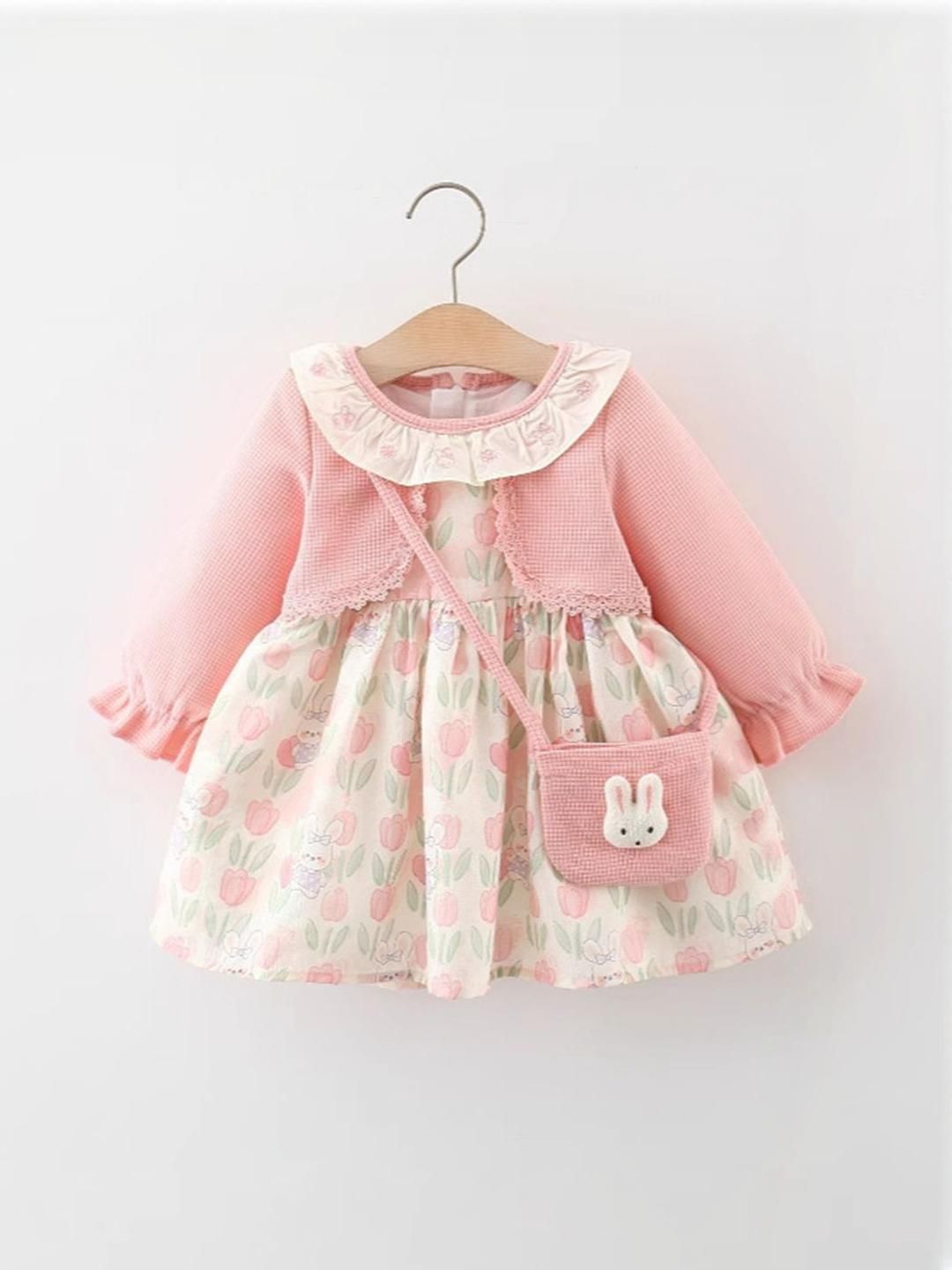 YK Floral Print Fit & Flare Dress