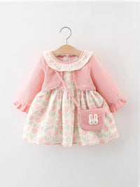 YK Floral Print Fit & Flare Dress