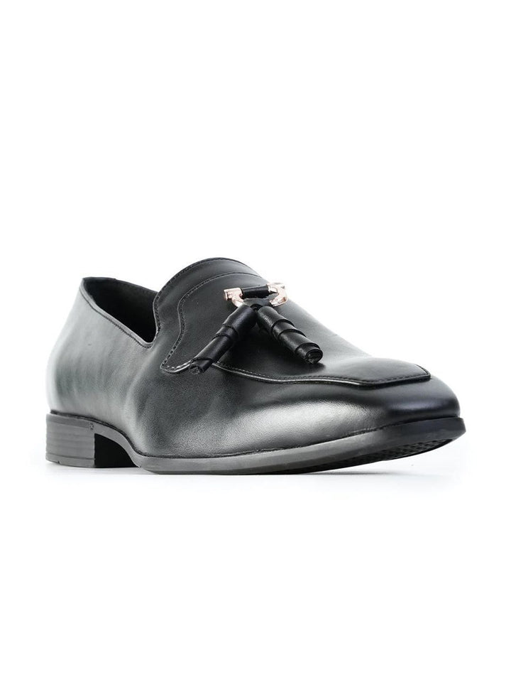 MONKSTORY Tassel Loafers Formal dengan Rose-Gold Bit Black