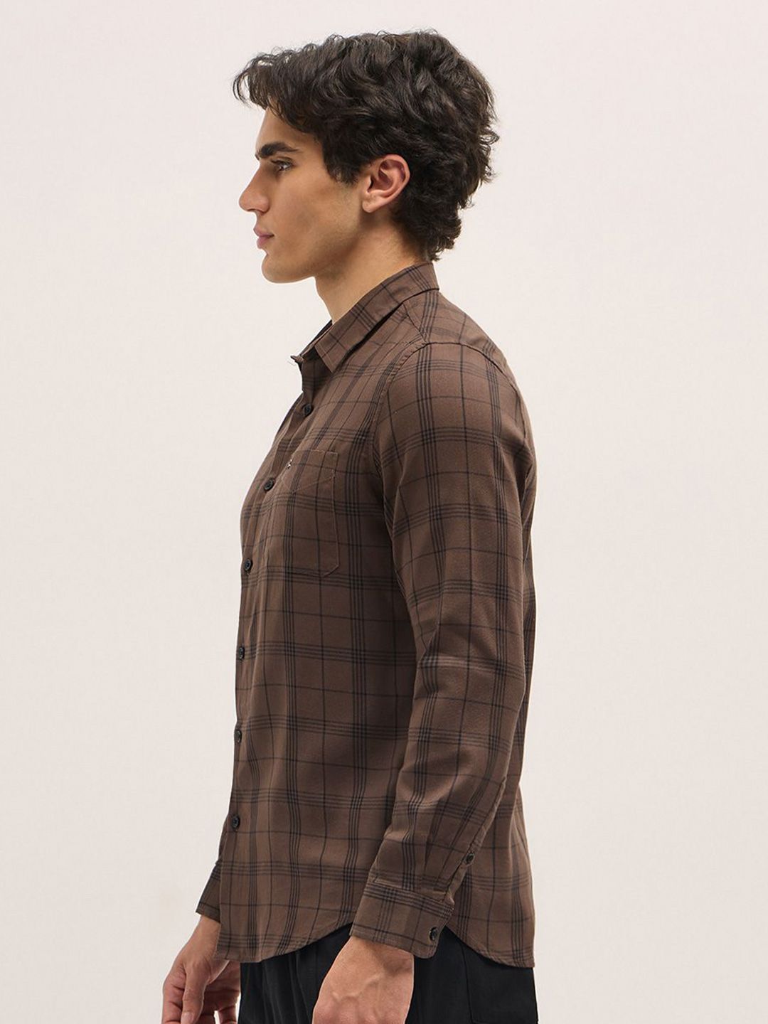 THE BEAR HOUSE Men Slim Fit Opaque Checked Casual Shirt