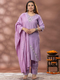Kurta Sulam Bunga Mamicha Dengan Palazzos & Dupatta