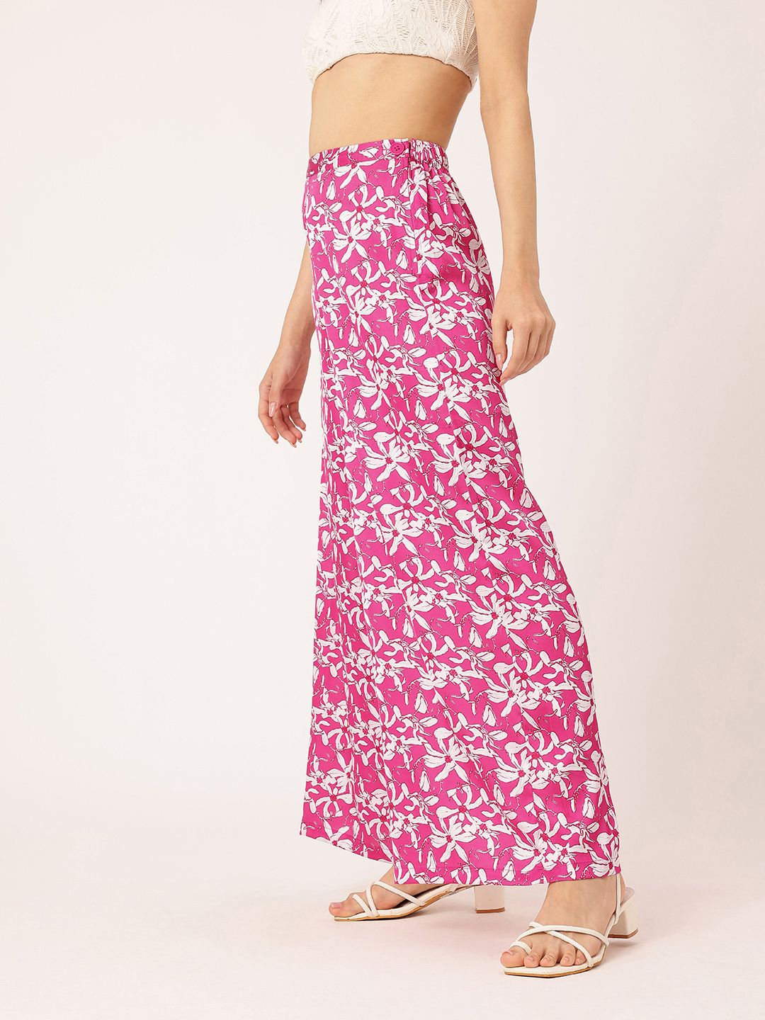 DressBerry Women Funky Bloom Summer Chic Wide Leg Trousers
