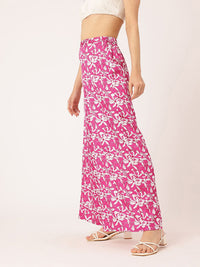 DressBerry Women Funky Bloom Summer Chic Wide Leg Trousers