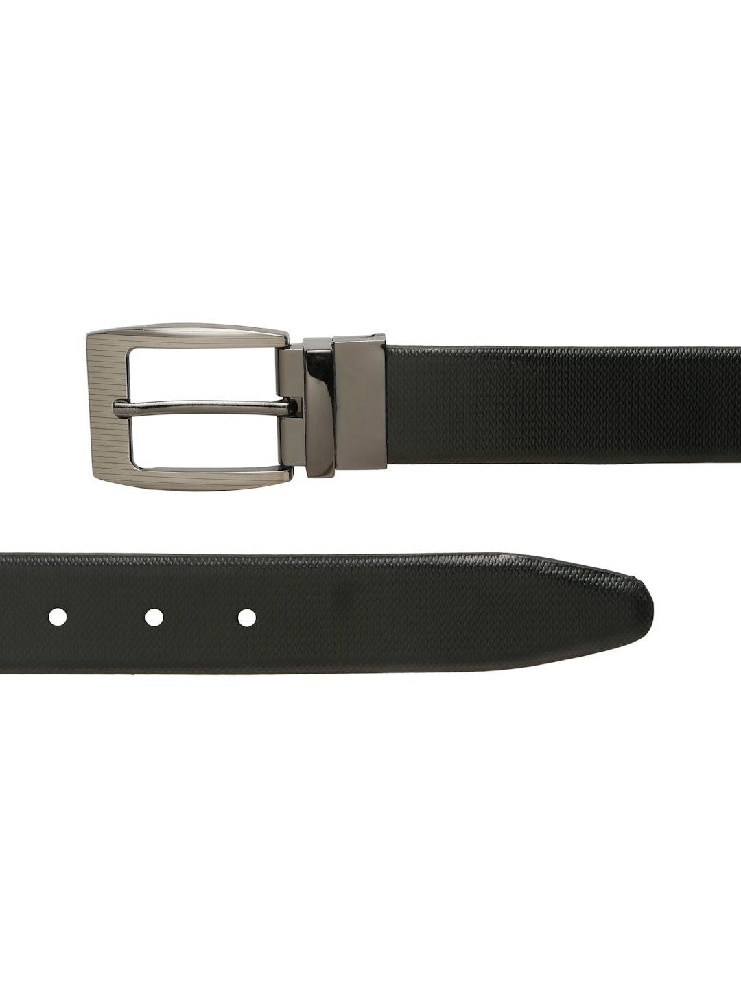 Teakwood Leathers Men Textured Leather Reversible Formal Belt