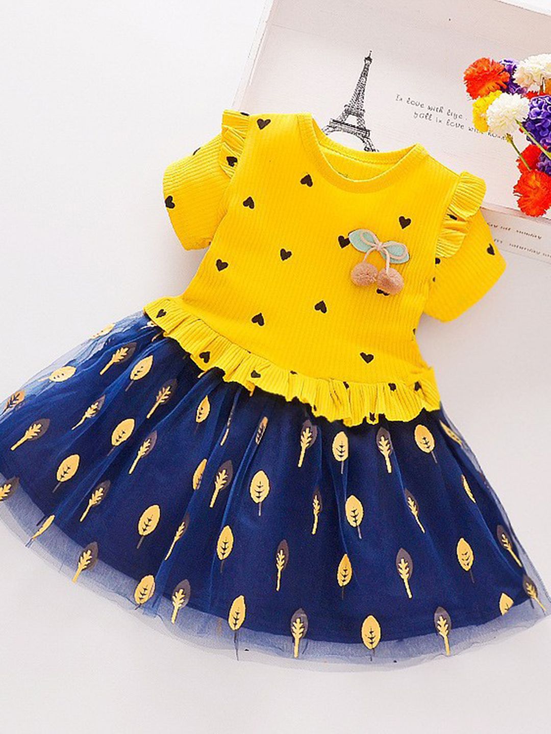YK Print Fit & Flare Dress
