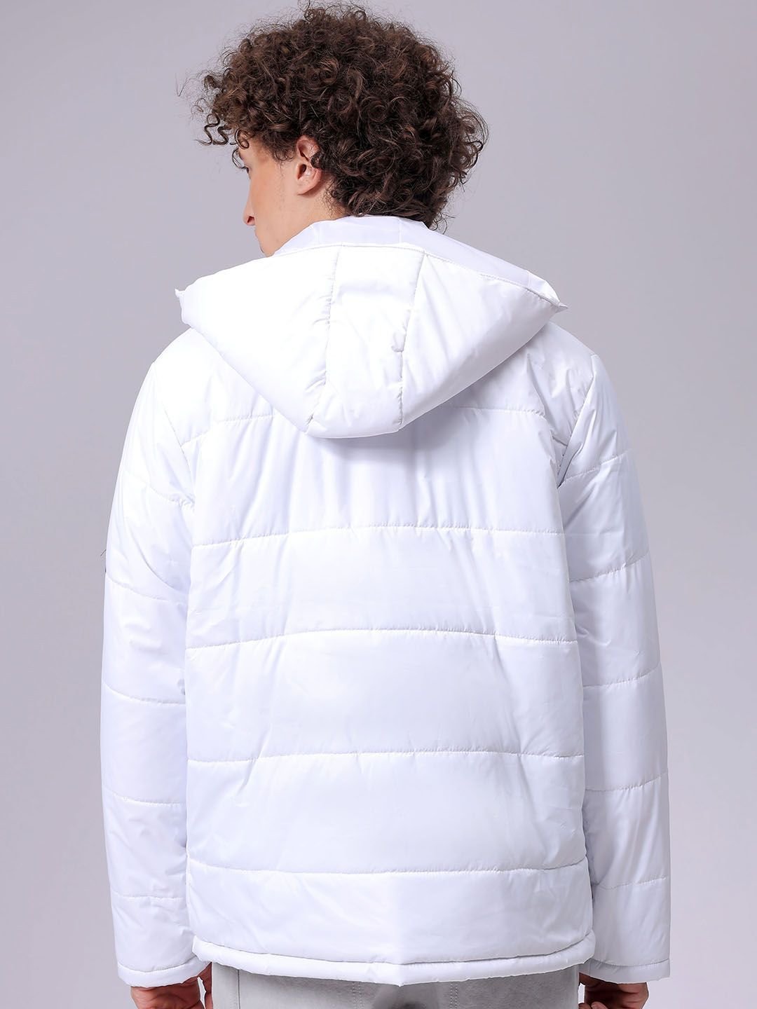 The Indian Garage Co Men Puffer Jacket with Patchwork