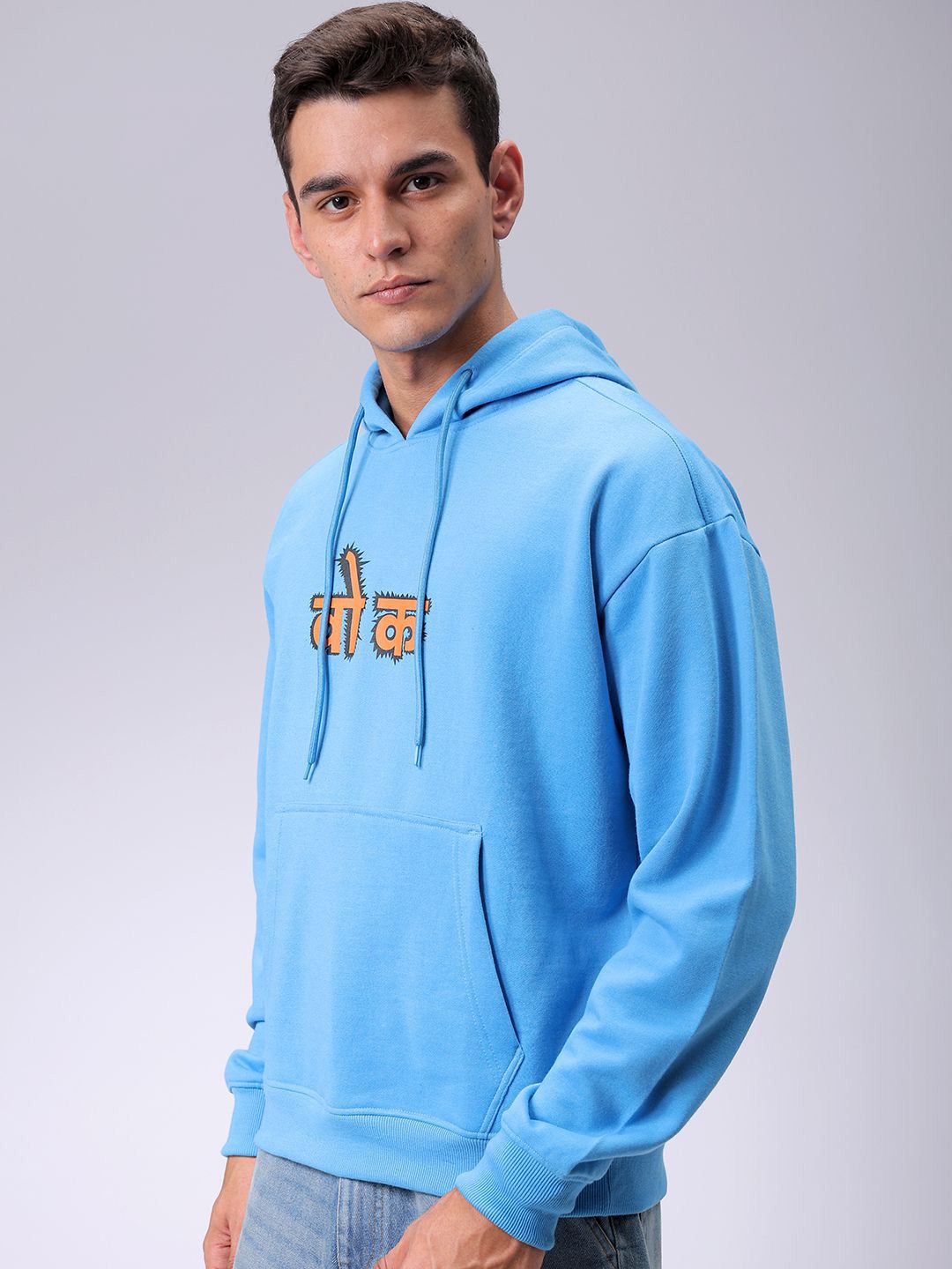 The Indian Garage Co Men Graphic Printed Hooded Long Sleeves Pullover Sweatshirt