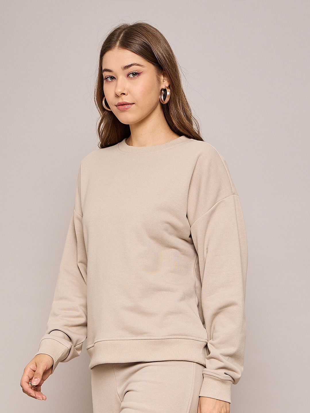 SASSAFRAS BASICS Women Round Neck Oversized Sweatshirt