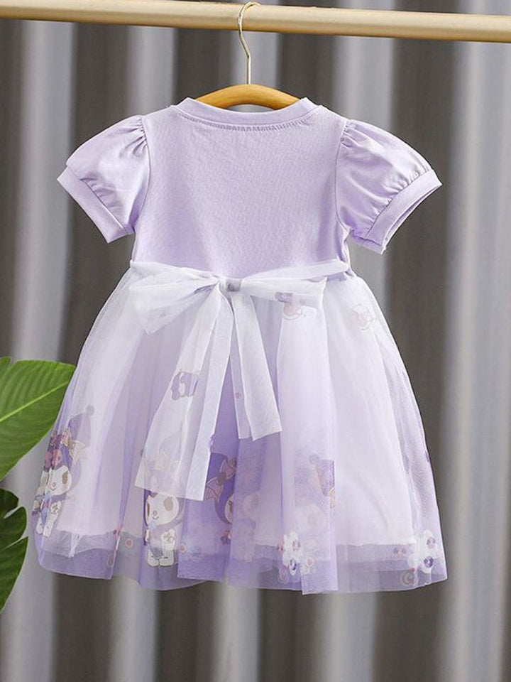 YK Girls Self Design Fit & Flare Dress