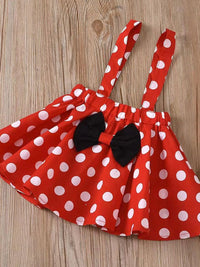 YK Girls Polka Dot Printed Bow Detail Pinafore Maxi Dress with Headband