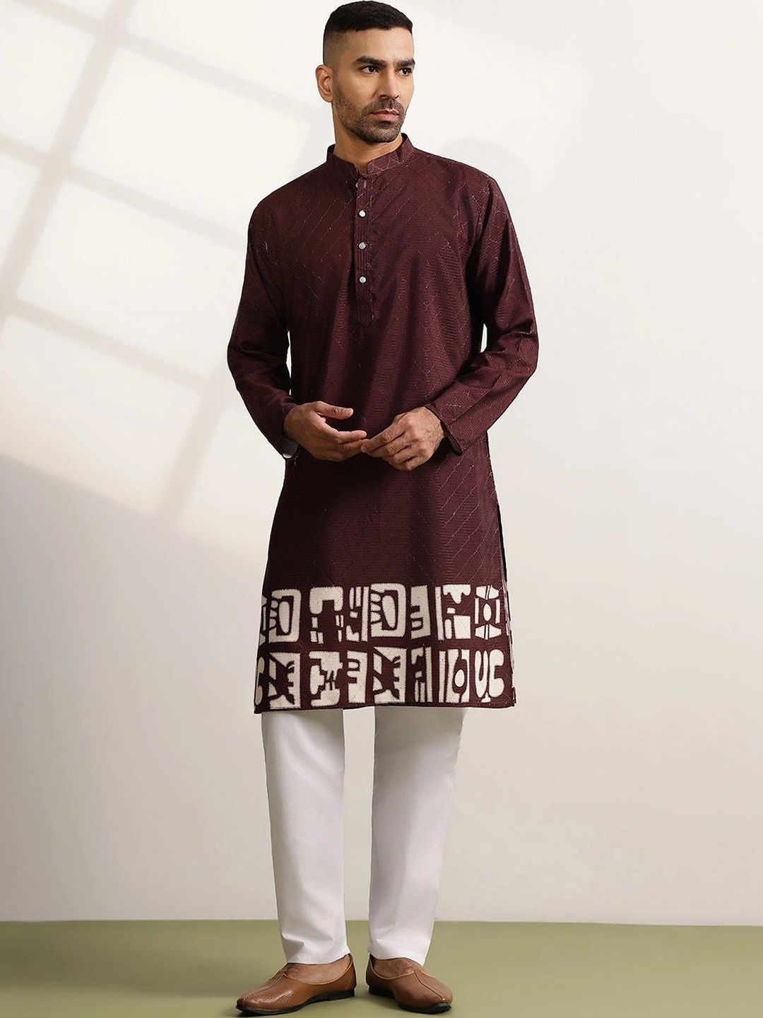 Anouk Men Ethnic Motifs Regular Kurta with Trousers