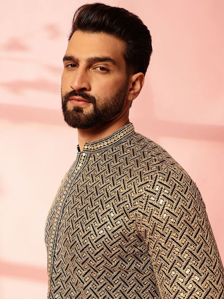 Anouk Men Embroidered Regular Thread Work Pure Cotton Kurta with Pyjamas