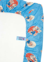 Myntra Elegant Homes Biru Kapas Perbualan 400 TC Dilengkapi Cadar King Superfine dengan 2 Sarung Bantal-98 x 89 inci