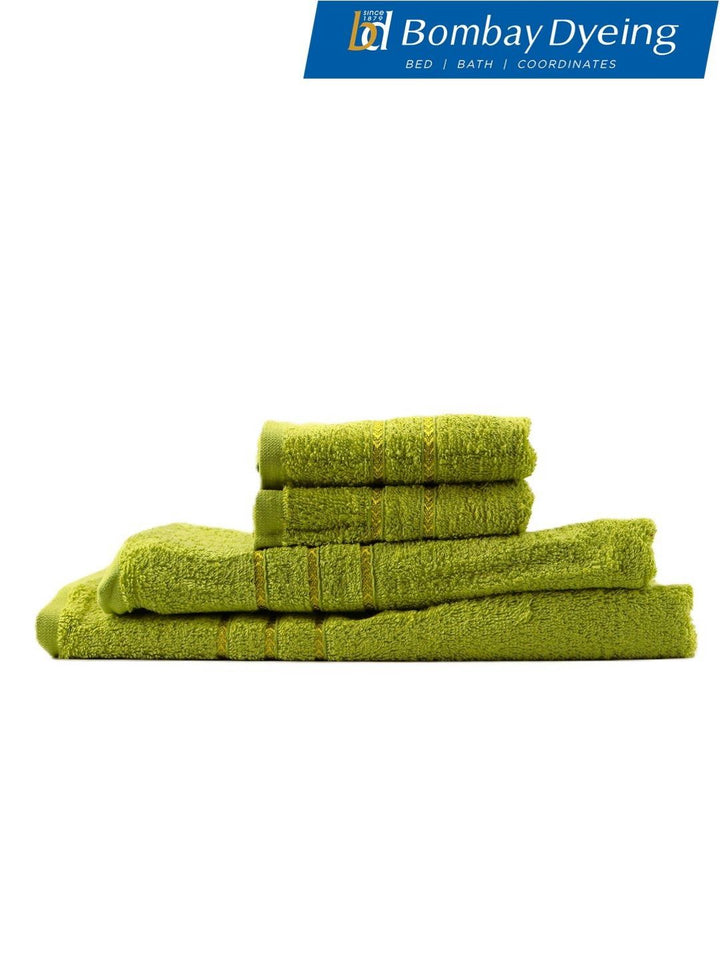 BOMBAY DYEING Lime Green 4 Piece Cotton 400 GSM Towel Set