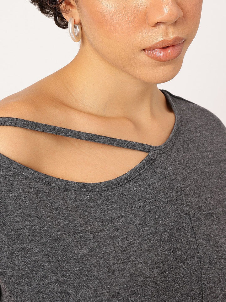DressBerry Subdued Rock Cut-Out Detail T-shirt
