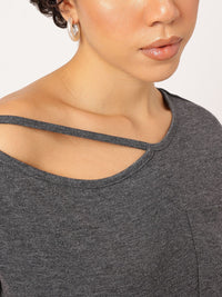 DressBerry Subdued Rock Cut-Out Detail T-shirt