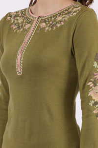 W Floral Embroidered Round Neck Straight Kurta