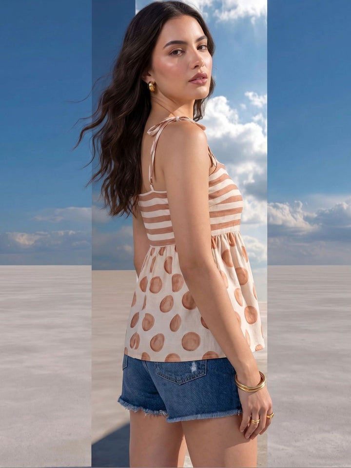 Mamicha Polka Dot Print Top