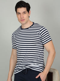 Sweet Dreams Men Striped Round Neck Night suit